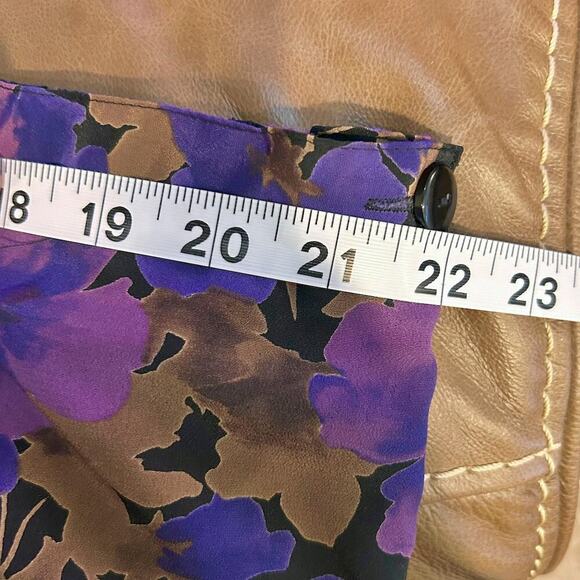 Vintage Y2K Purple Gold Floral Maxi Skirt with Slit Plus Size Women 1x - Picture 5 of 8